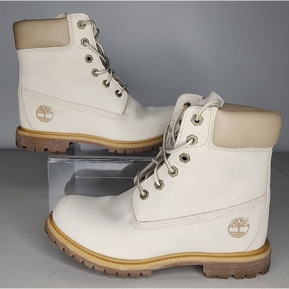 Timberland White Combat Boots